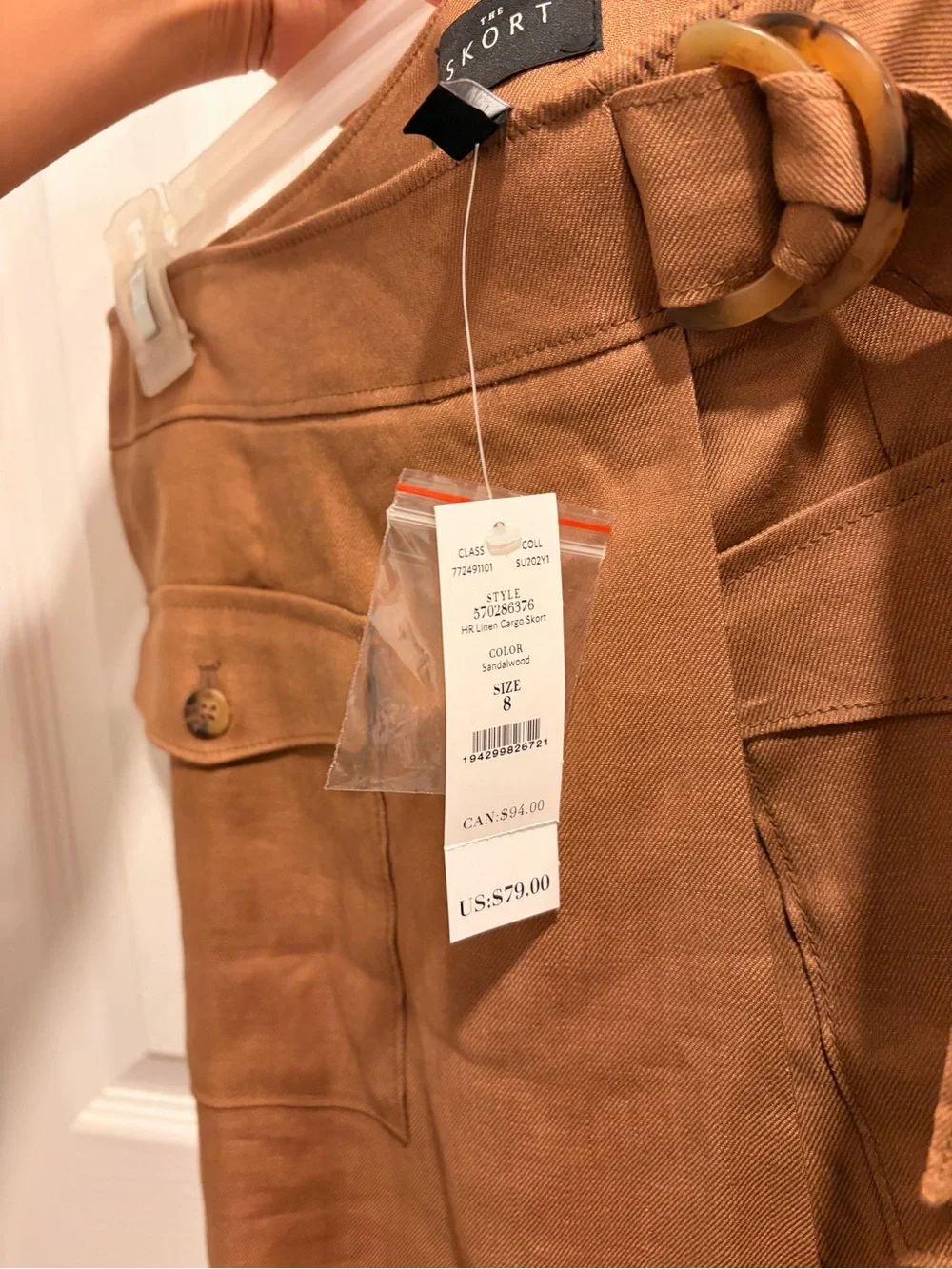 The Limited Camel Belted Skort NWT Size 8